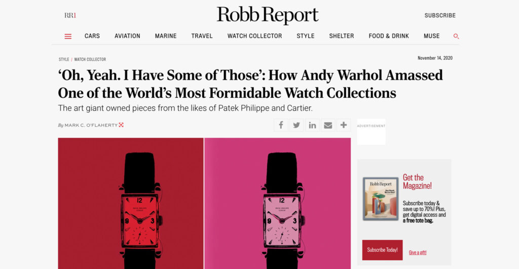 How Andy Warhol Amassed One of the World’s Most Formidable Watch Collections