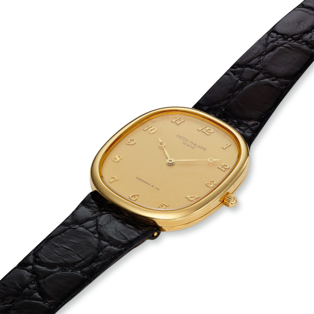 PATEK PHILIPPE ELLIPSE WRISTWATCH WITH GILT BREGUET DIAL AND TIFFANY & CO. SIGNATURE, REF. 3738/100J
