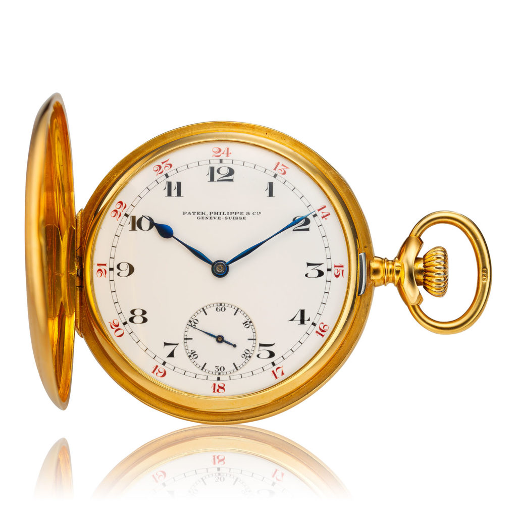 PATEK PHILIPPE HUNTING CASE POCKET WATCH WITH FOB