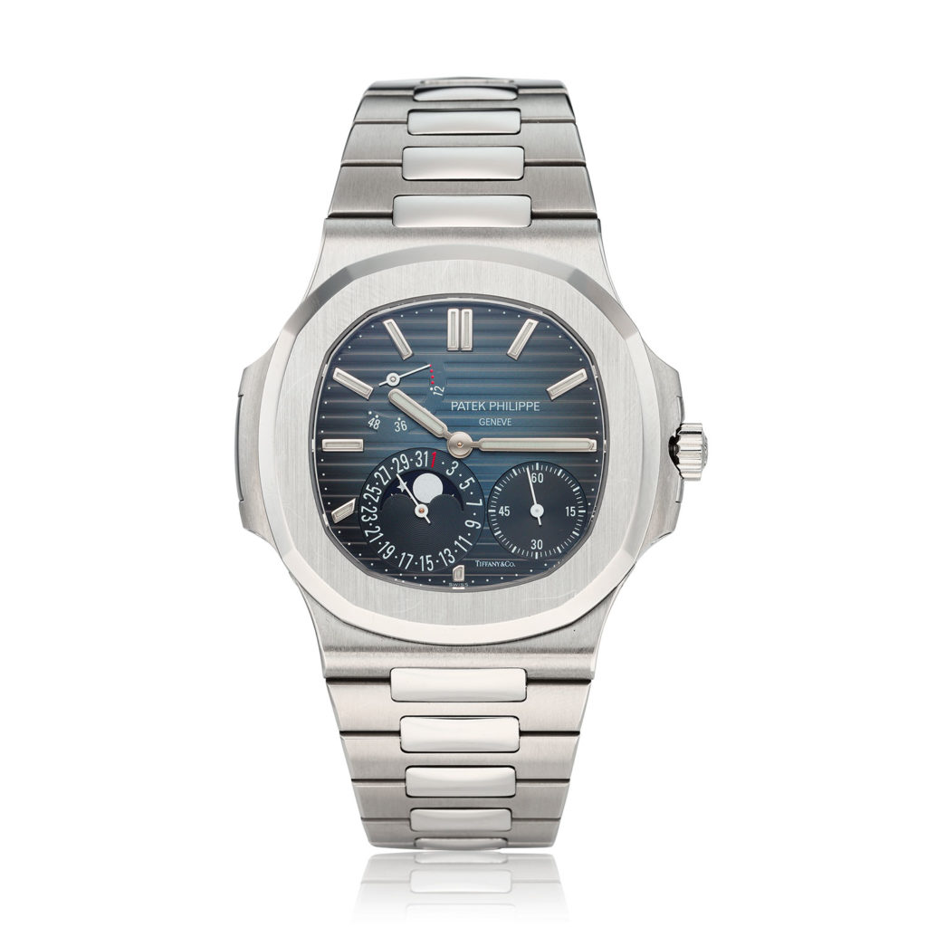 PATEK PHILIPPE STEEL NAUTILUS WITH MOON PHASE AND POWER RESERVE ...