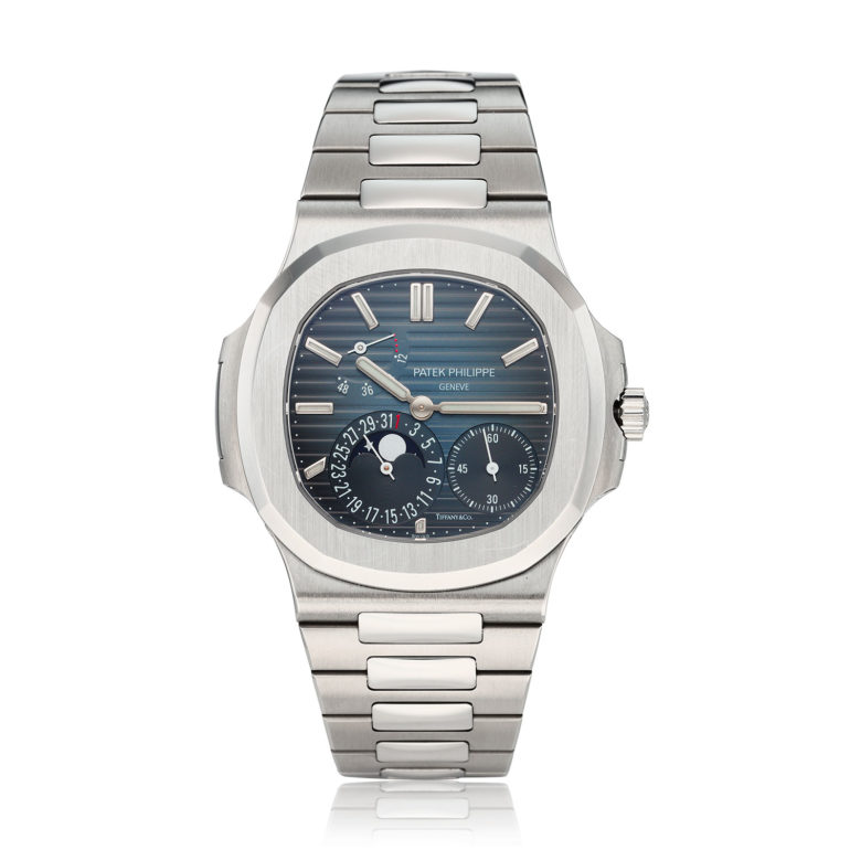 PATEK PHILIPPE STEEL NAUTILUS WITH MOON PHASE AND POWER RESERVE ...