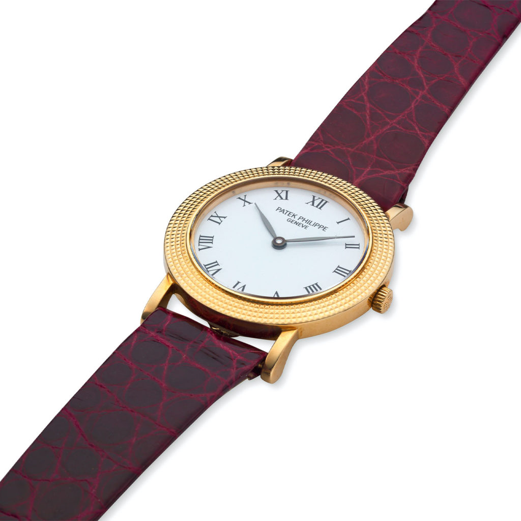 PATEK PHILIPPE YELLOW GOLD HOBNAIL QUARTZ LADIES WRISTWATCH REF. 4919J