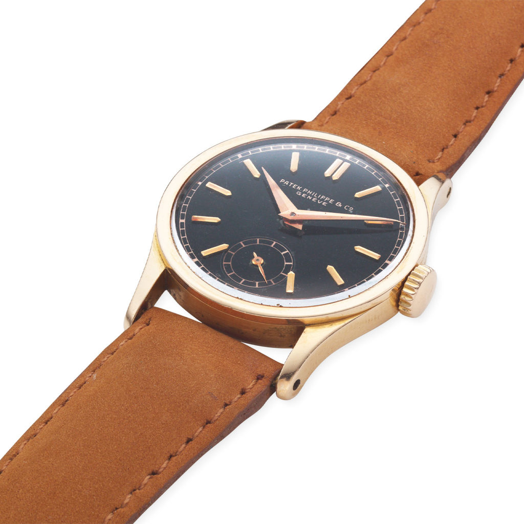 PATEK PHILIPPE ROSE GOLD CALATRAVA WITH BLACK DIAL REF. 96R