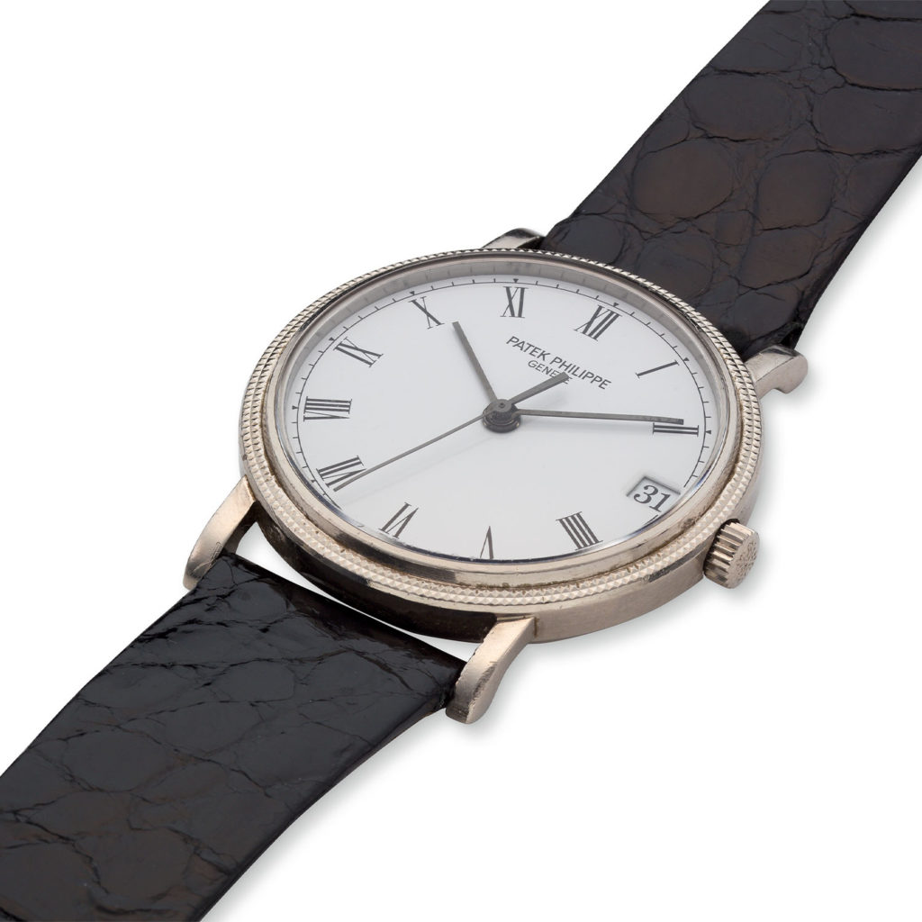 PATEK PHILIPPE WHITE GOLD SELF-WINDING HOBNAIL CALATRAVA, REF. 3802/200G