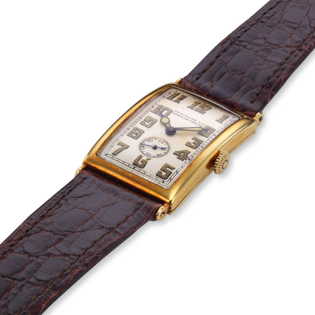 PATEK PHILIPPE REF. 10 YELLOW GOLD RECTANGULAR WRISTWATCH