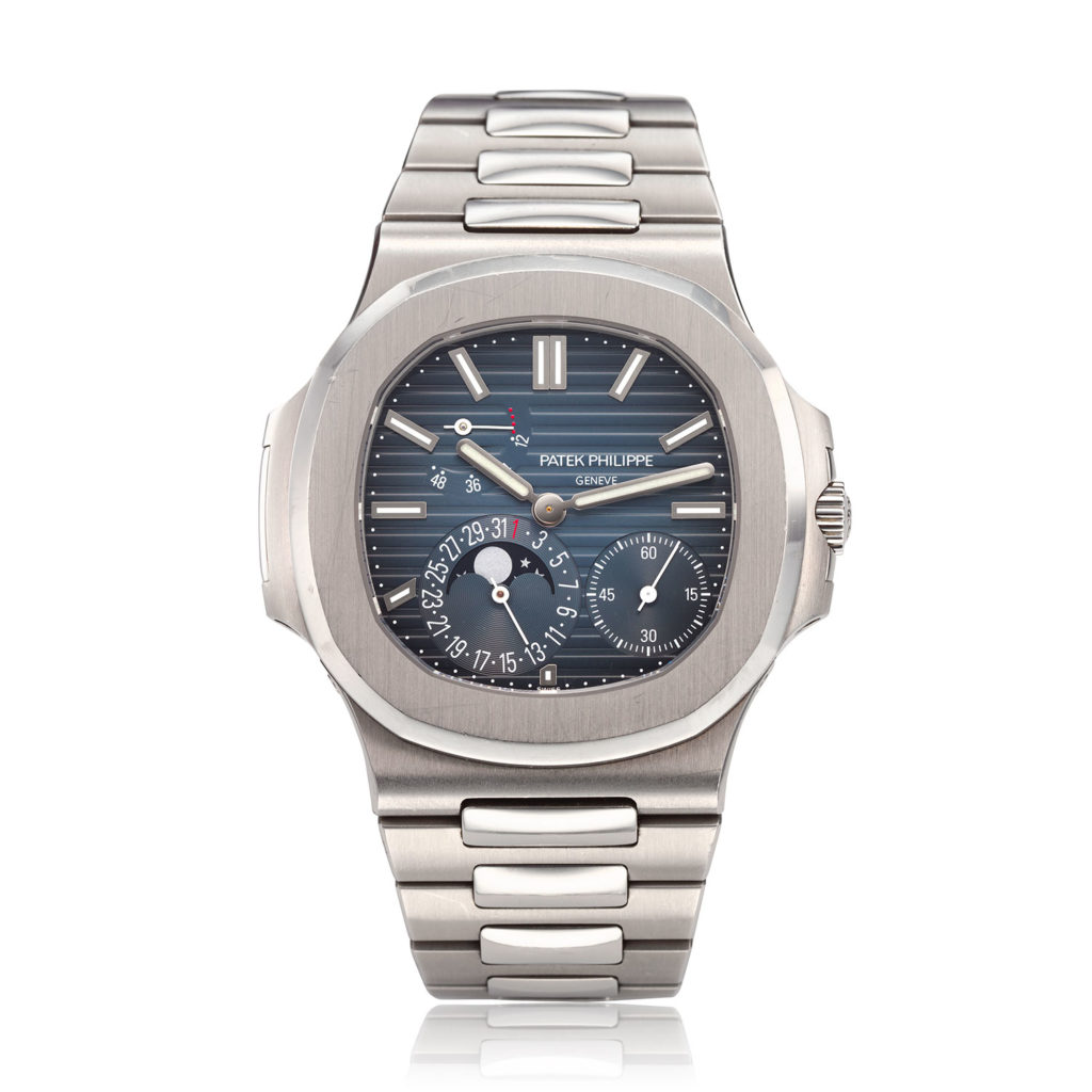 PATEK PHILIPPE STEEL NAUTILUS WITH MOON PHASE AND POWER RESERVE, REF. 5712/1A