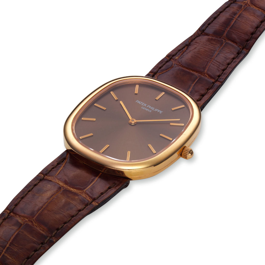 PATEK PHILIPPE ROSE GOLD ELLIPSE WITH BROWN GOLD DIAL, REF. 3738/100R