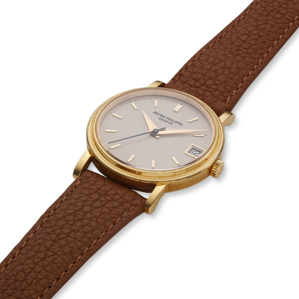 PATEK PHILIPPE YELLOW GOLD SELF-WINDING HOBNAIL CALATRAVA, REF. 3802/200J