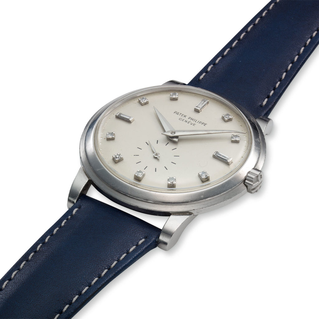 PATEK PHILIPPE PLATINUM AND DIAMOND SELF-WINDING WATCH, REF. 2552P