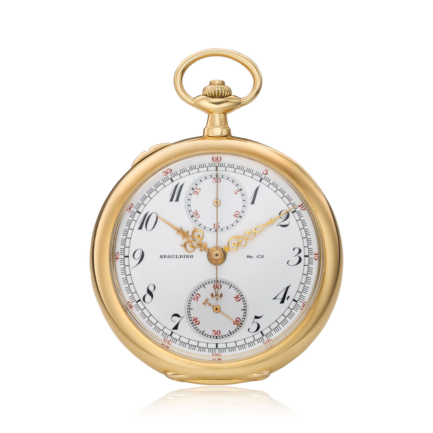 PATEK PHILIPPE CHRONOGRAPH POCKET WATCH RETAILED BY SPAULDING CO. CHICAGO Collectability