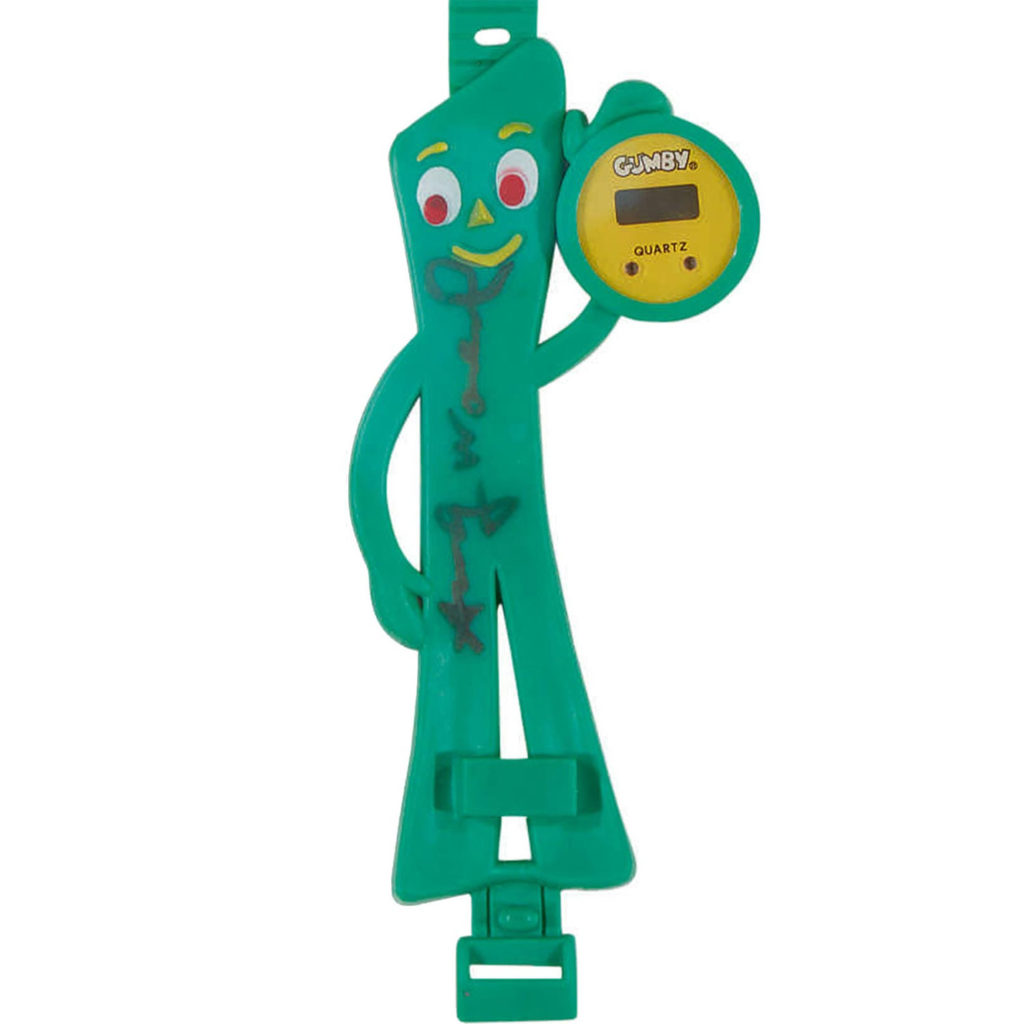 A GUMBY WATCH SIGNED BY ANDY WARHOL