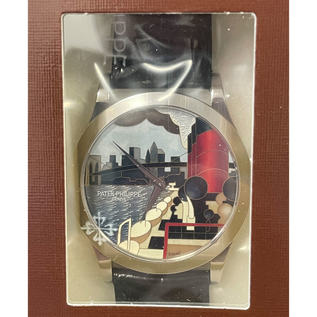 PATEK PHILIPPE WHITE GOLD SELF-WINDING REF. 5089G WITH MINIATURE ENAMEL DIAL 'TRANSATLANTIQUE'