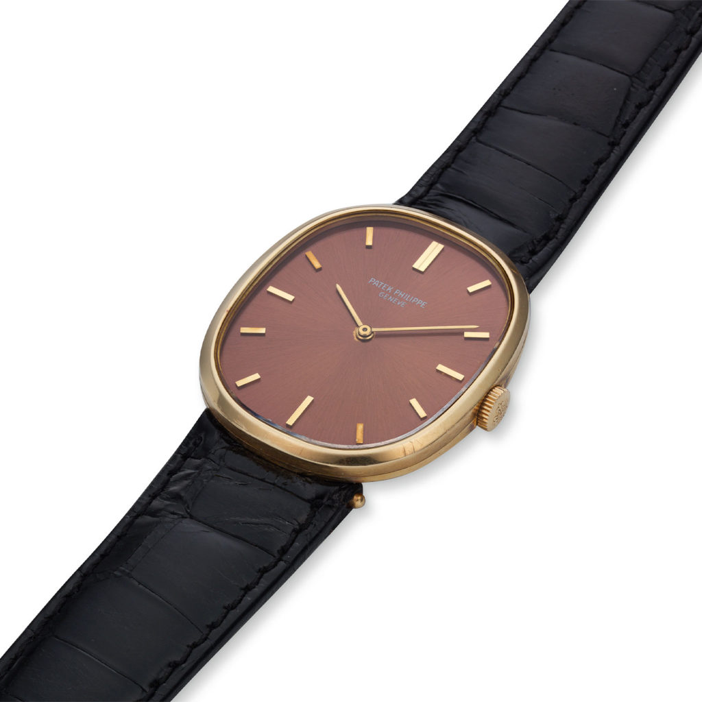 PATEK PHILIPPE ELLIPSE WRISTWATCH WITH BROWN DIAL, REF. 3748J