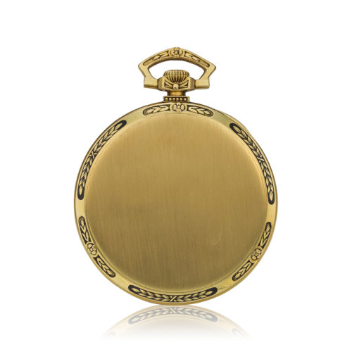 PATEK PHILIPPE YELLOW GOLD AND ENAMEL POCKET WATCH WITH SPADE HANDS