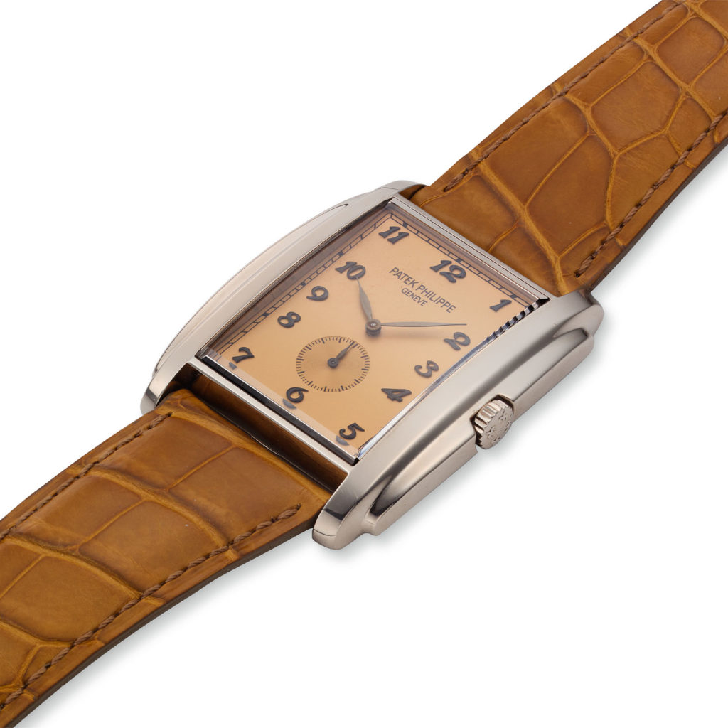 PATEK PHILIPPE WHITE GOLD GONDOLO WITH SALMON DIAL REF. 5124G