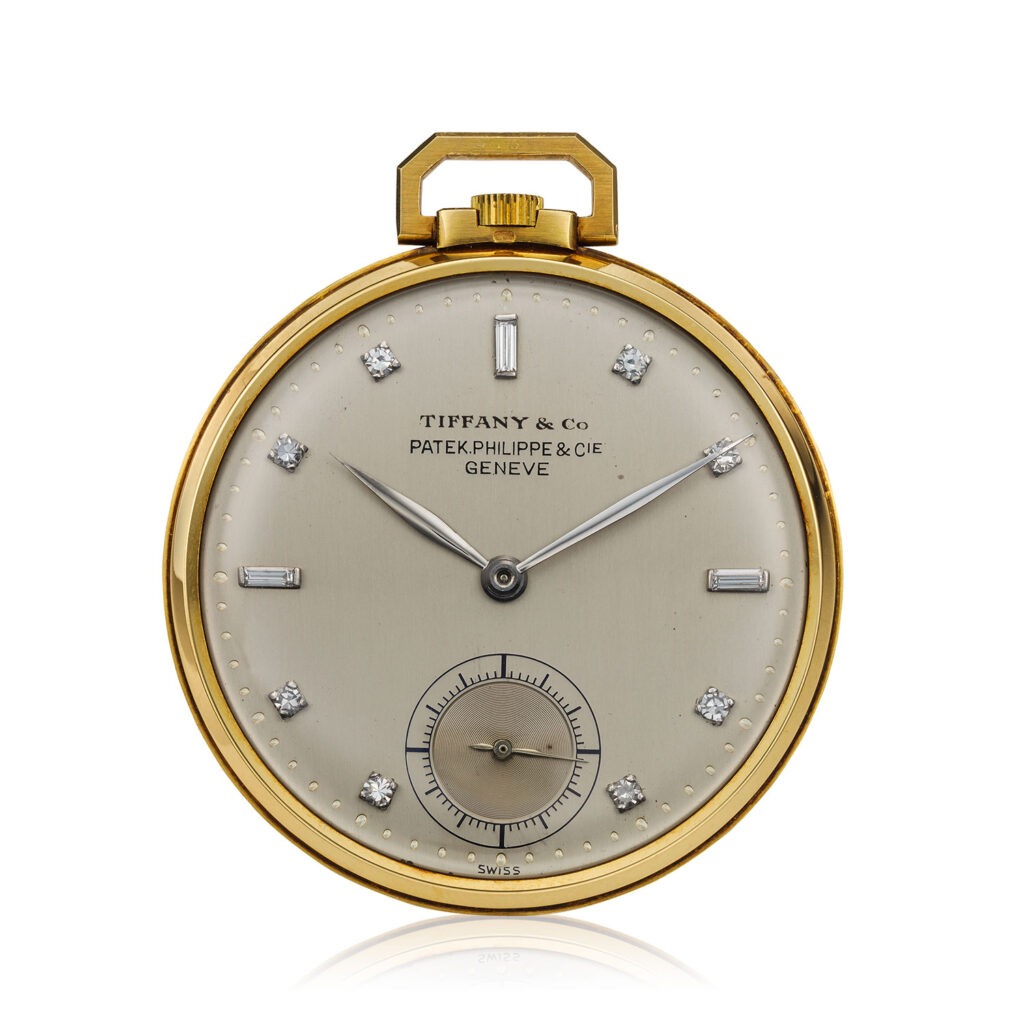 A PATEK PHILIPPE GOLD AND DIAMOND POCKET WATCH, REF. 600J