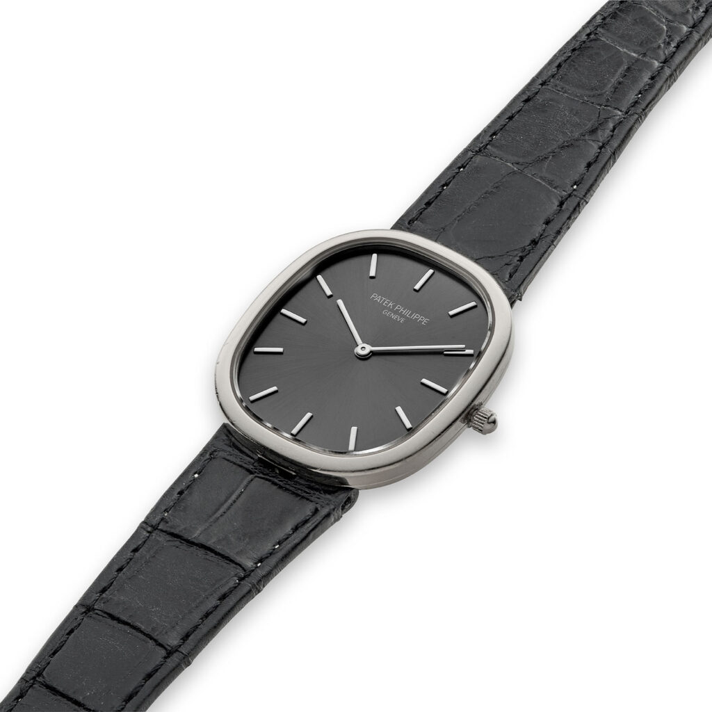 PATEK PHILIPPE WHITE GOLD ELLIPSE WITH ANTHRACITE DIAL, REF. 3738/100G
