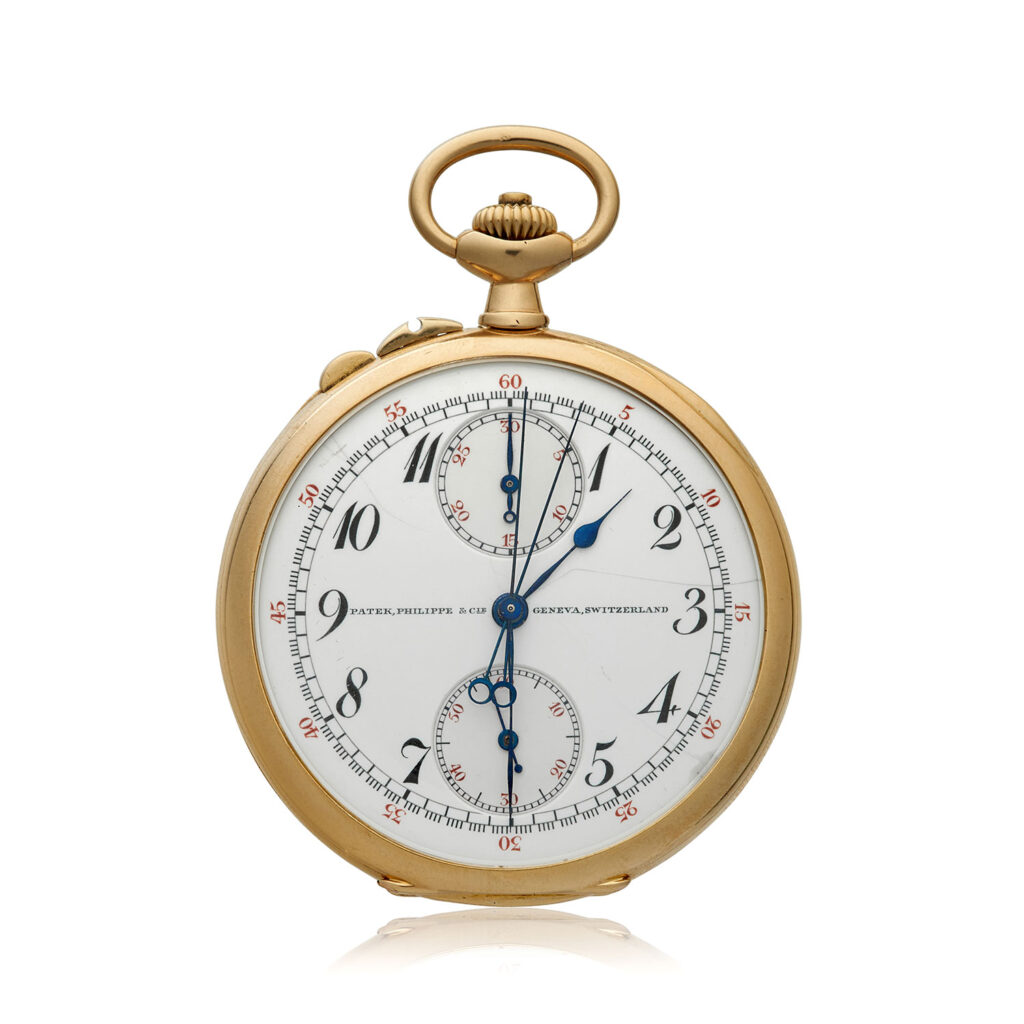 PATEK PHILIPPE SPLIT SECONDS POCKET WATCH WITH BREGUET NUMBERS