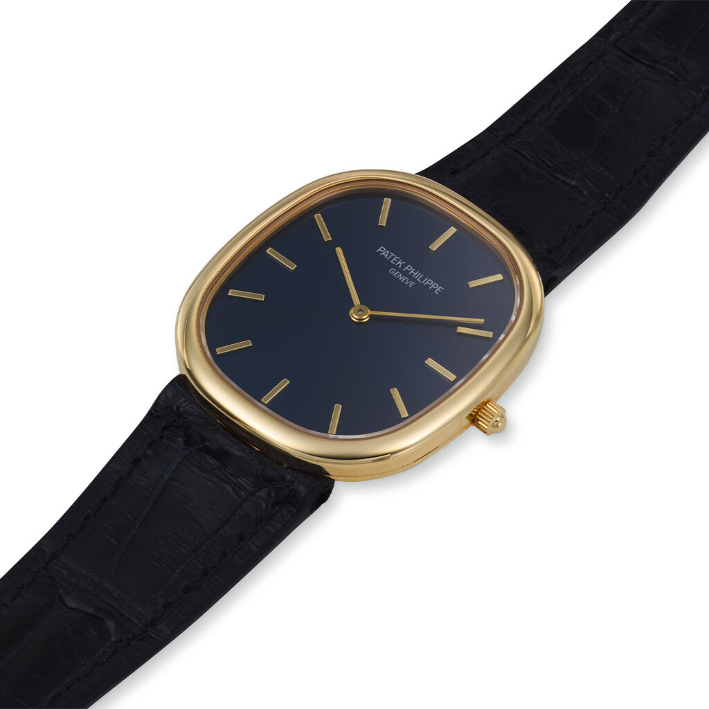 PATEK PHILIPPE ELLIPSE WRISTWATCH WITH BLUE DIAL, REF. 3738/100J