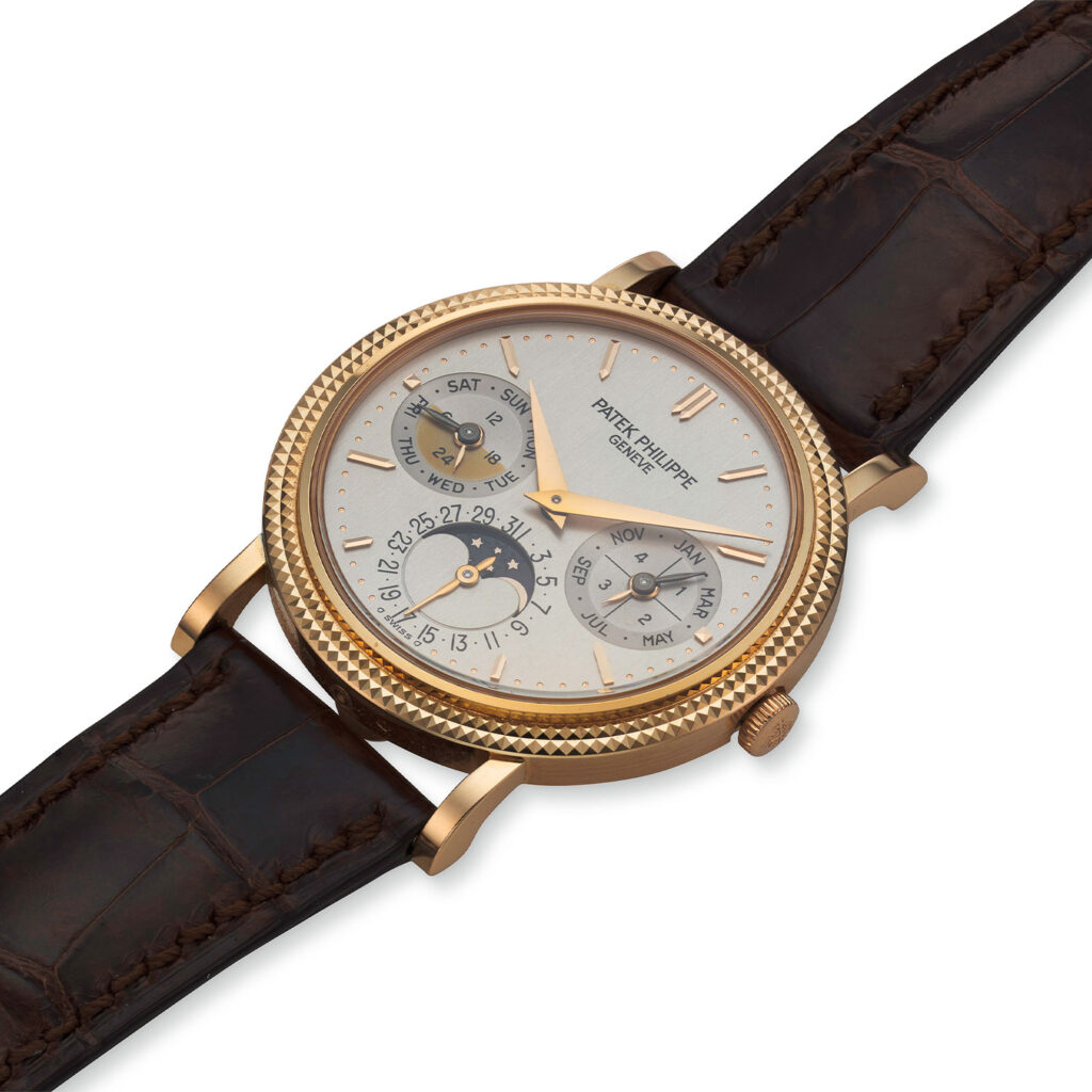 PATEK PHILIPPE ROSE GOLD HOBNAIL PERPETUAL CALENDAR REF. 5039R