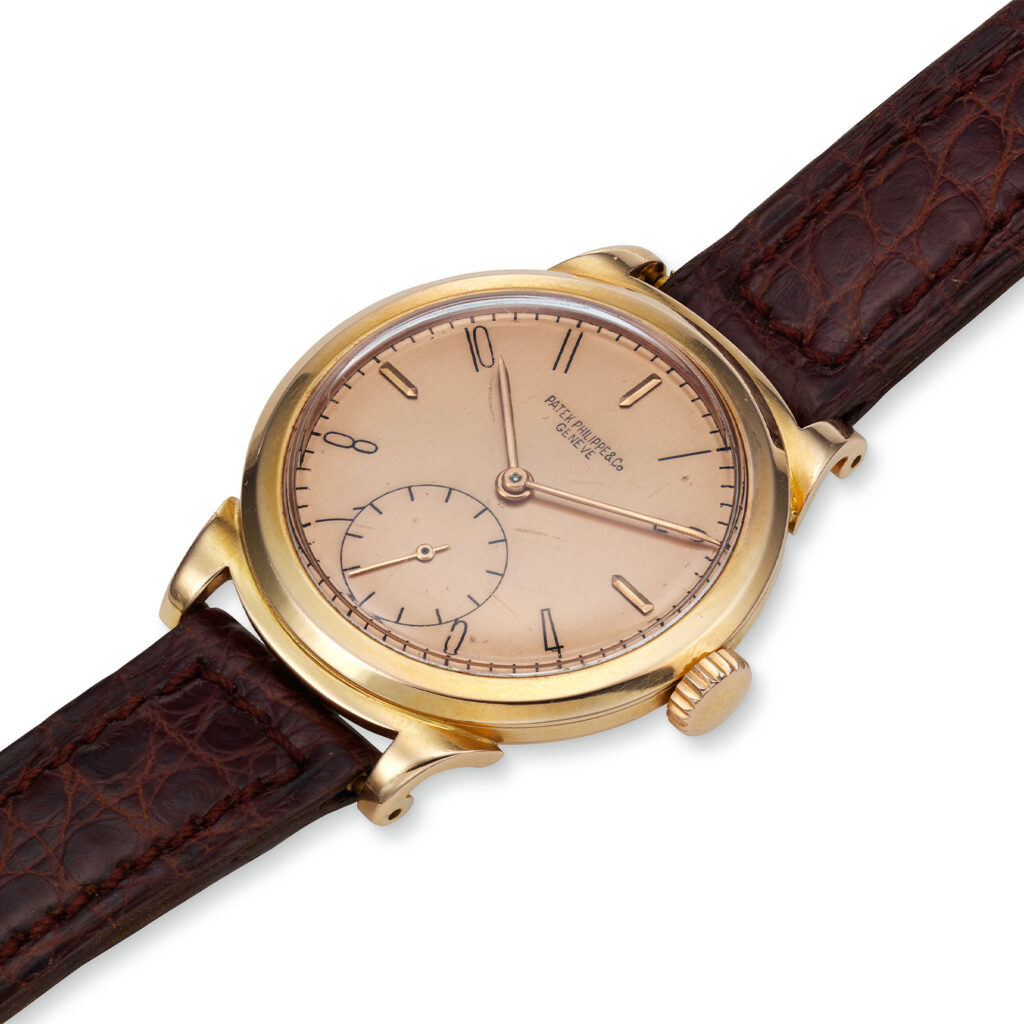 PATEK PHILIPPE ROSE GOLD MANUAL SCROLL LUG CALATRAVA, REF. 1491R