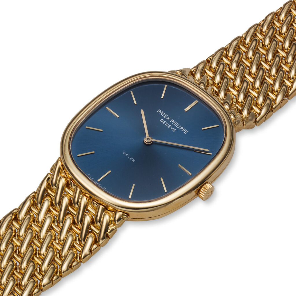 PATEK PHILIPPE YELLOW GOLD ELLIPSE BRACELET WATCH