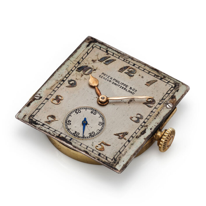 PATEK PHILIPPE YELLOW GOLD RECTANGULAR WRISTWATCH WITH MOVABLE LUGS ...