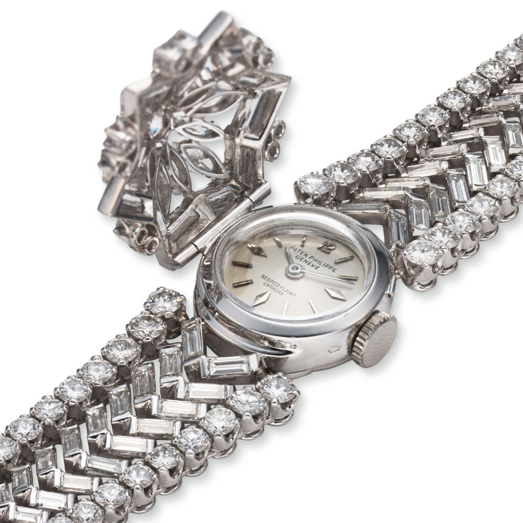 'THE STAR OF CARACAS' PATEK PHILIPPE PLATINUM AND DIAMOND LADIES BRACELET WATCH REF. 3215/26P