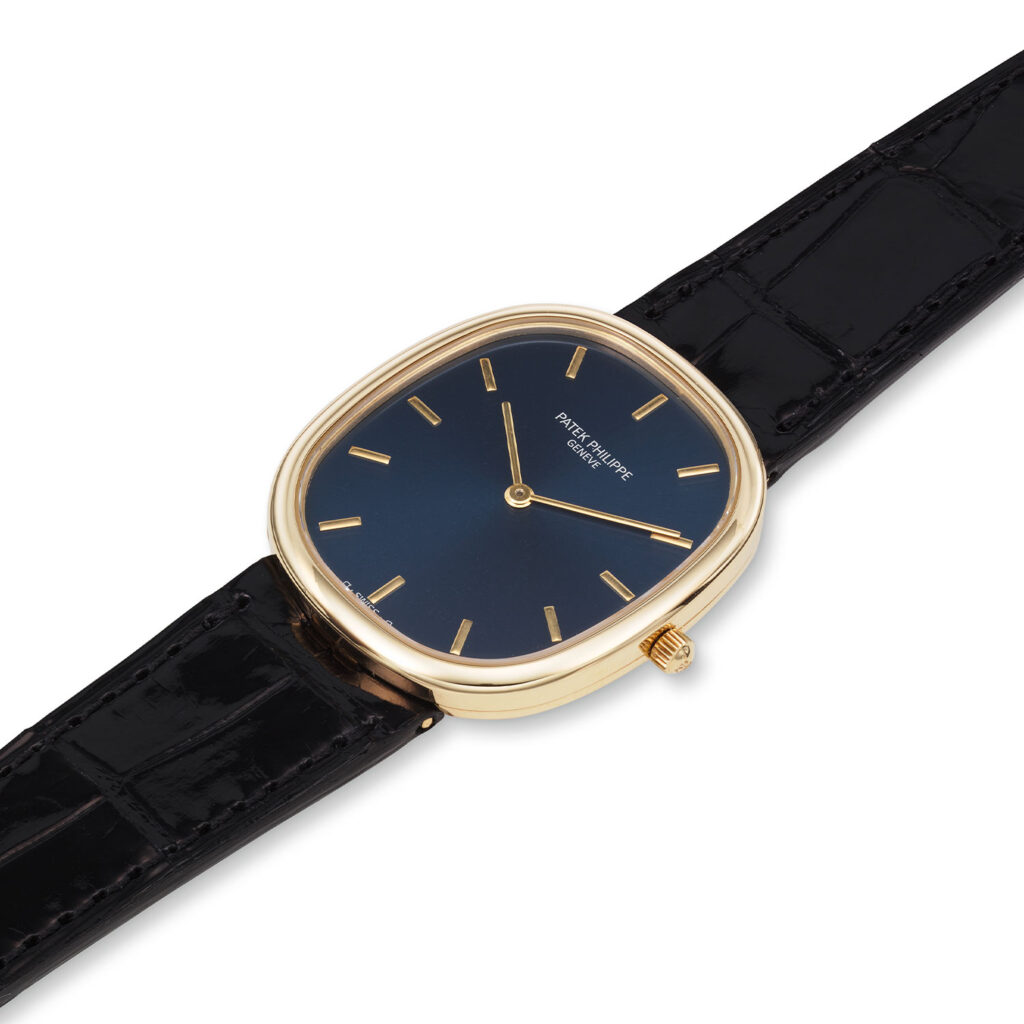 PATEK PHILIPPE ELLIPSE WRISTWATCH WITH BLUE DIAL, REF. 3738/100J