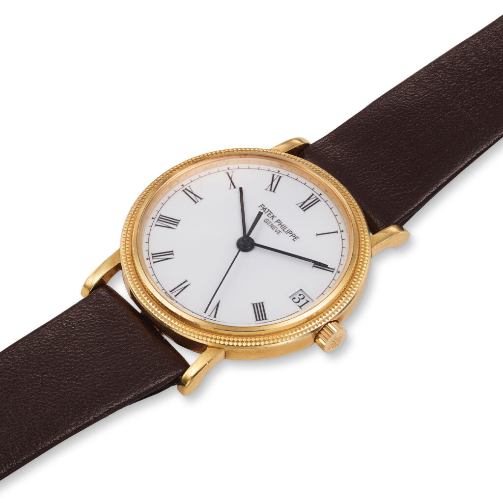 PATEK PHILIPPE YELLOW GOLD SELF-WINDING HOBNAIL CALATRAVA, REF. 3802/200J