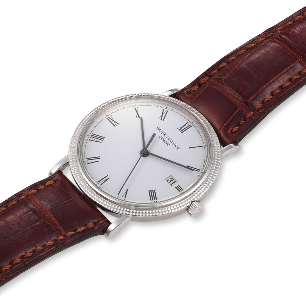 PATEK PHILIPPE WHITE GOLD QUARTZ HOBNAIL CALATRAVA REF. 3944G