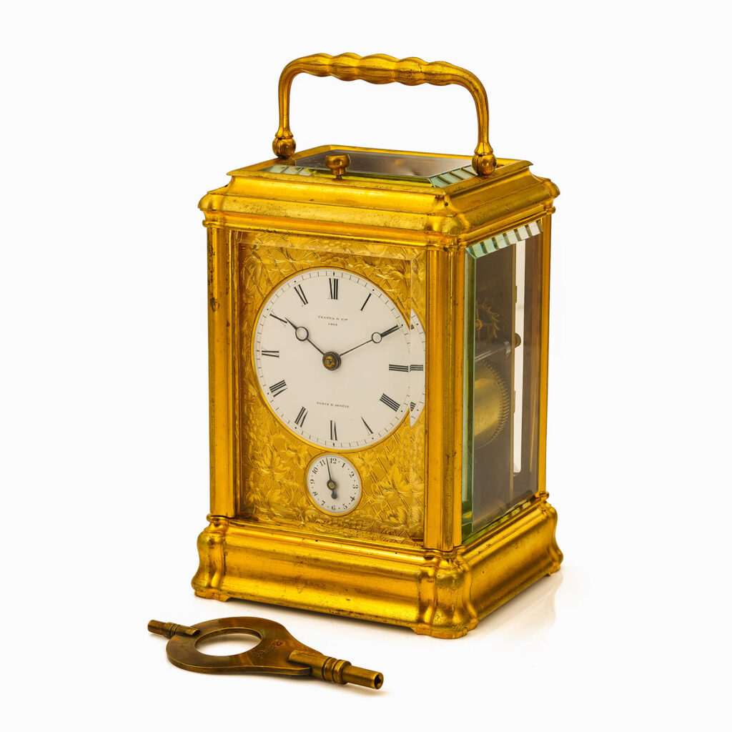 CZAPEK GILT BRASS CARRIAGE CLOCK