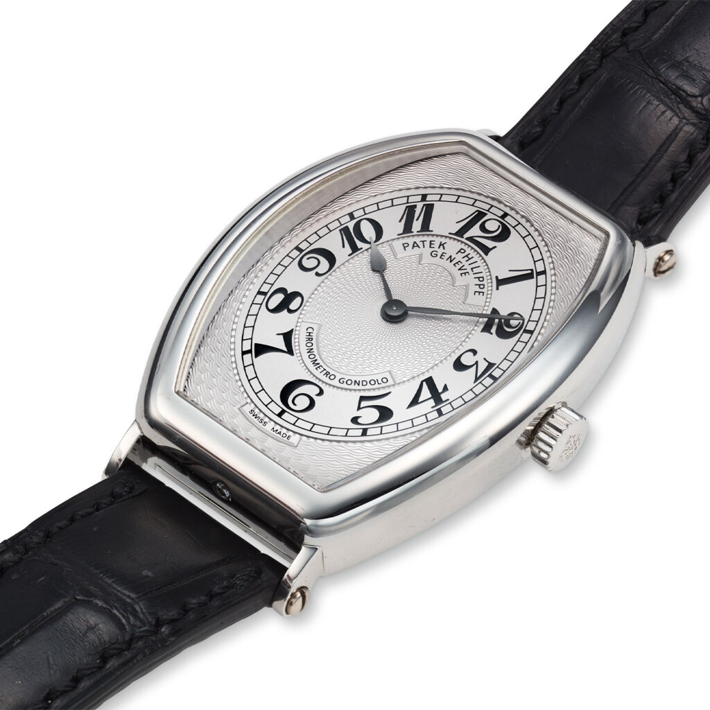 PATEK PHILIPPE PLATINUM TONNEAU WRISTWATCH, REF. 5098P