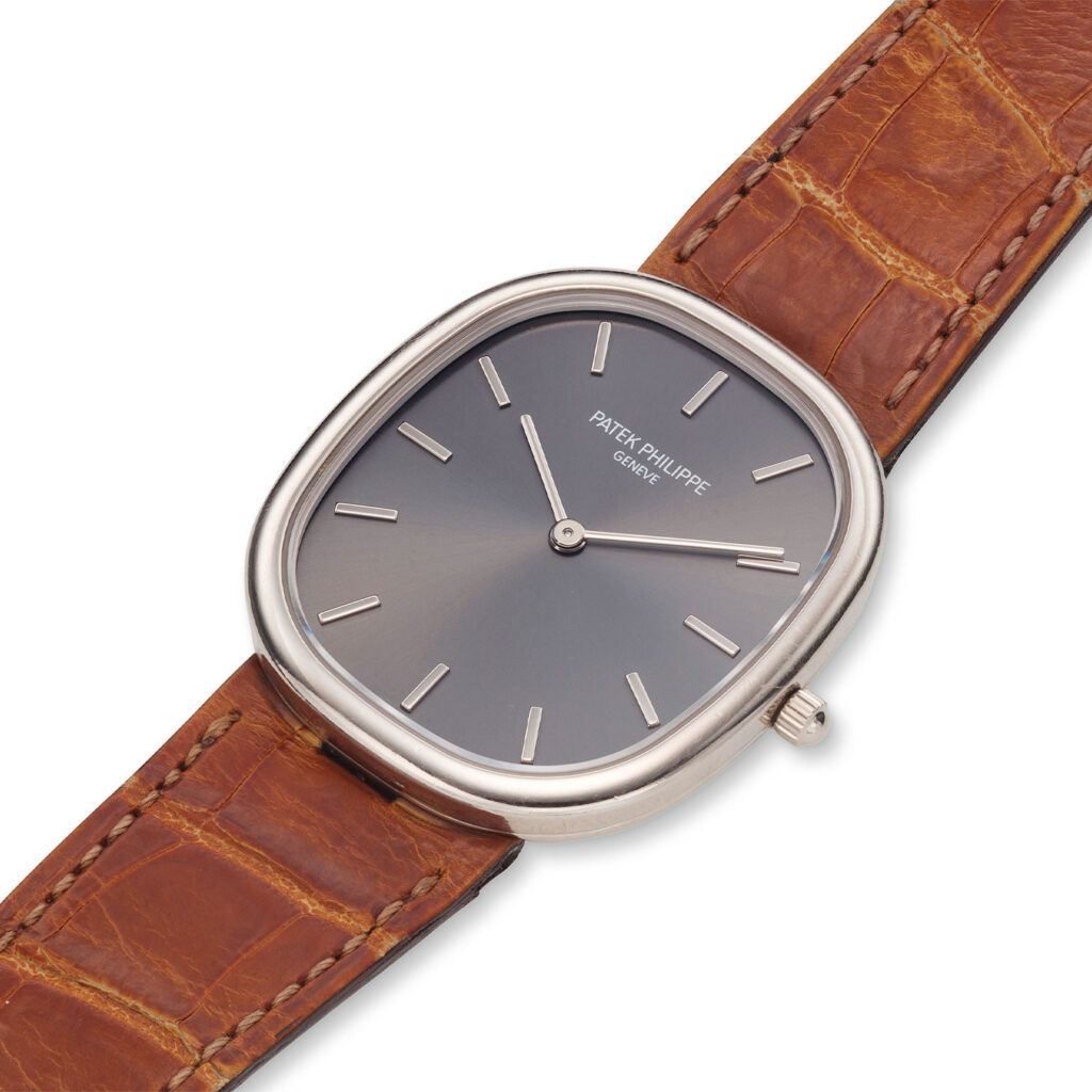 PATEK PHILIPPE WHITE GOLD ELLIPSE WITH ANTHRACITE DIAL, REF. 3738/100G-012