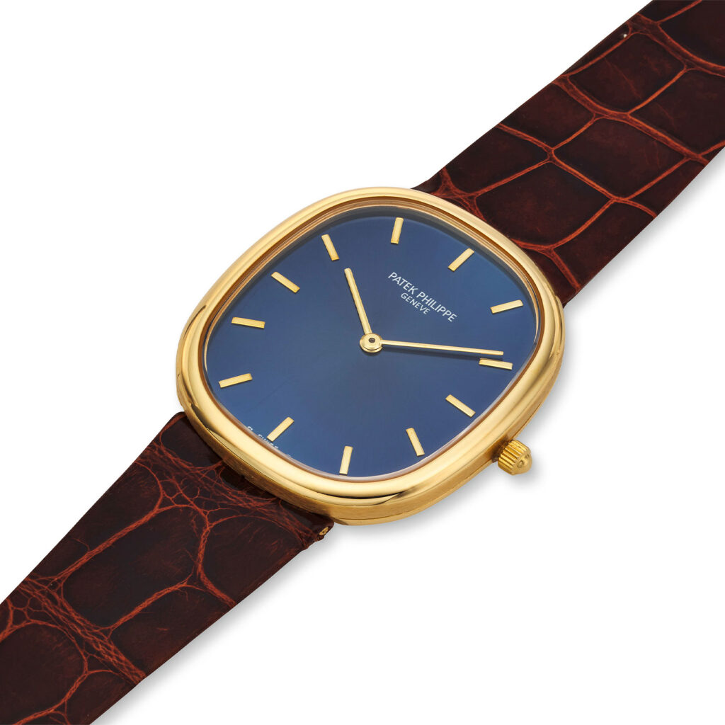 PATEK PHILIPPE ELLIPSE WRISTWATCH WITH BLUE DIAL, REF. 3738/100J