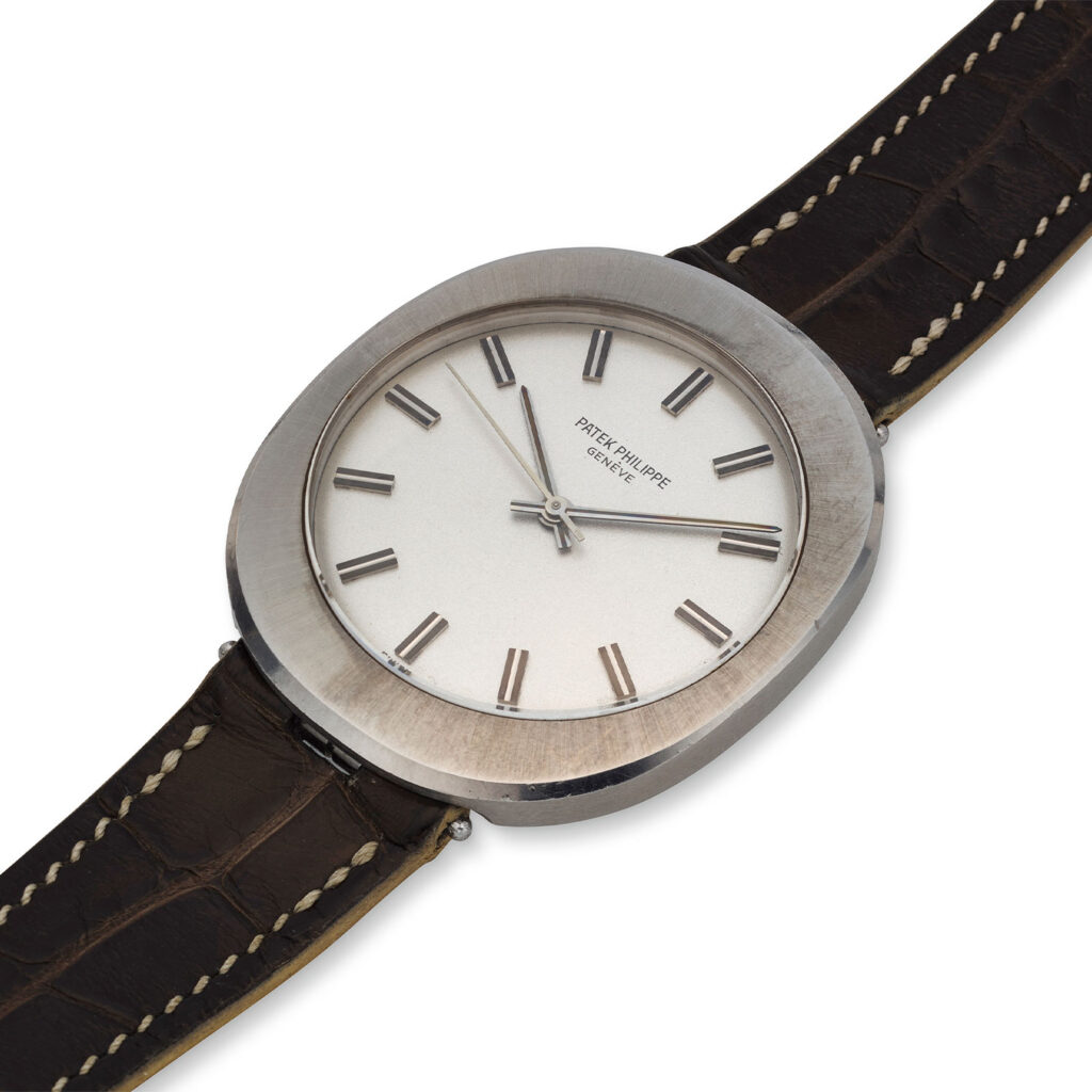 PATEK PHILIPPE STEEL ELLIPSE SHAPED SELF-WINDING WRISTWATCH