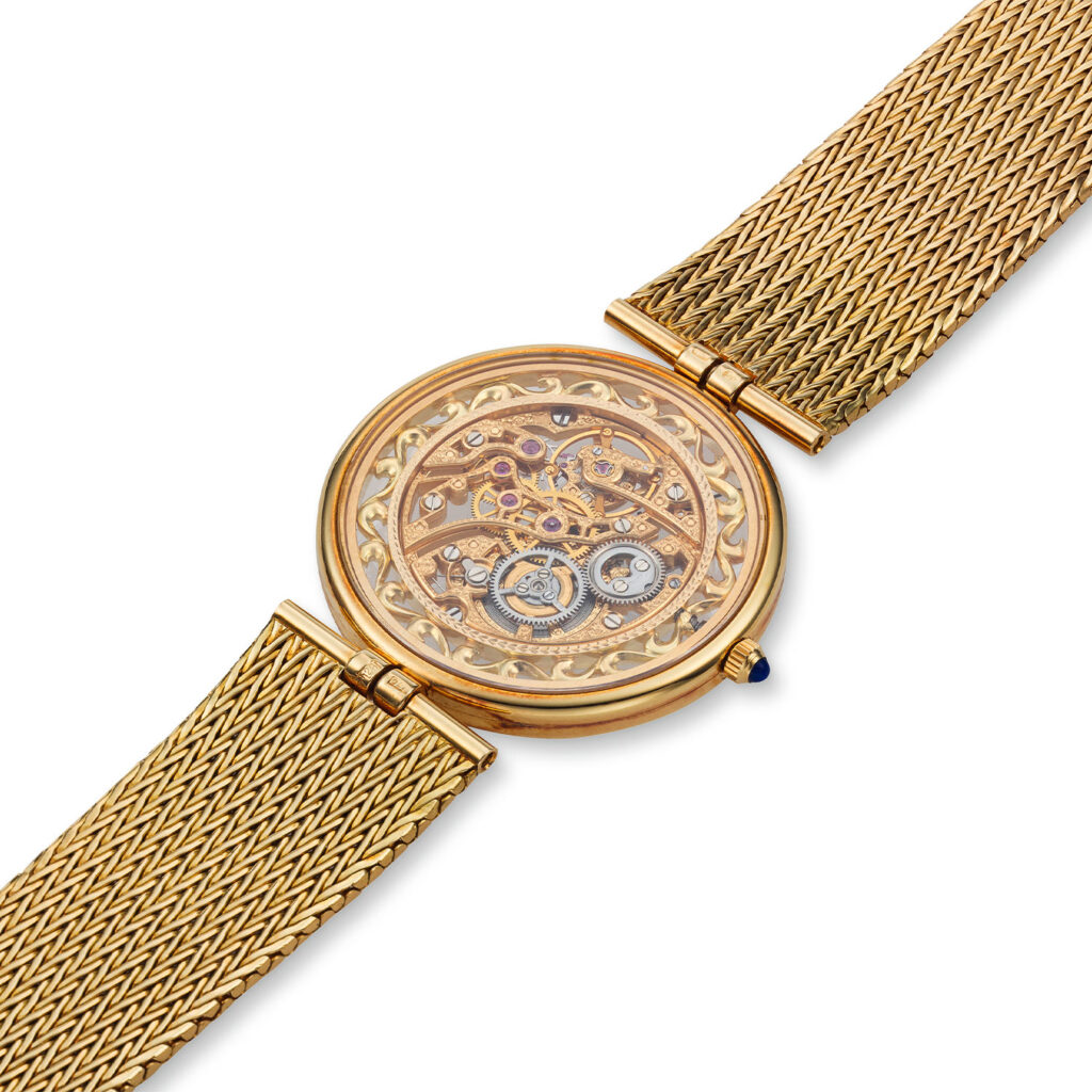 PATEK PHILIPPE GOLD MANUAL SKELETON BRACELET WATCH REF. 3883/3J