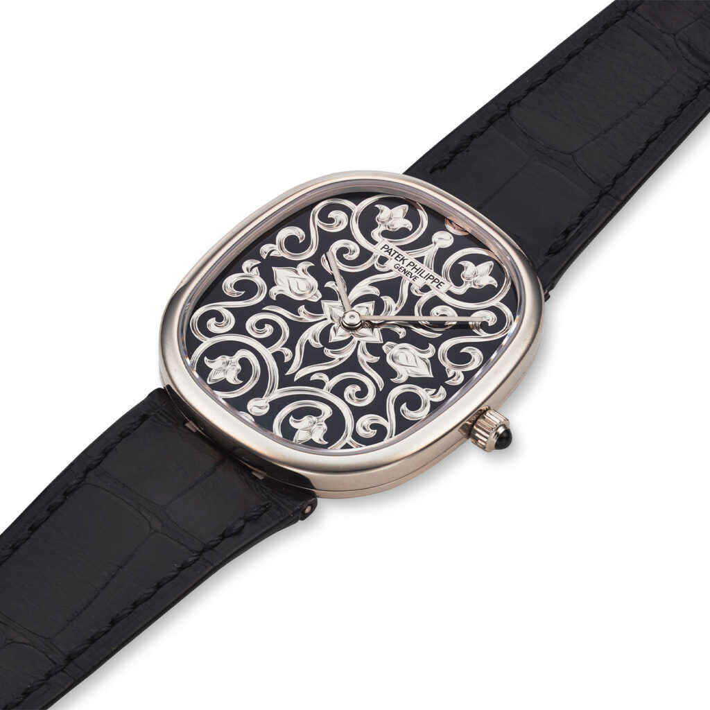 PATEK PHILIPPE WHITE GOLD AND ENAMEL ELLIPSE REF. 5738/51G