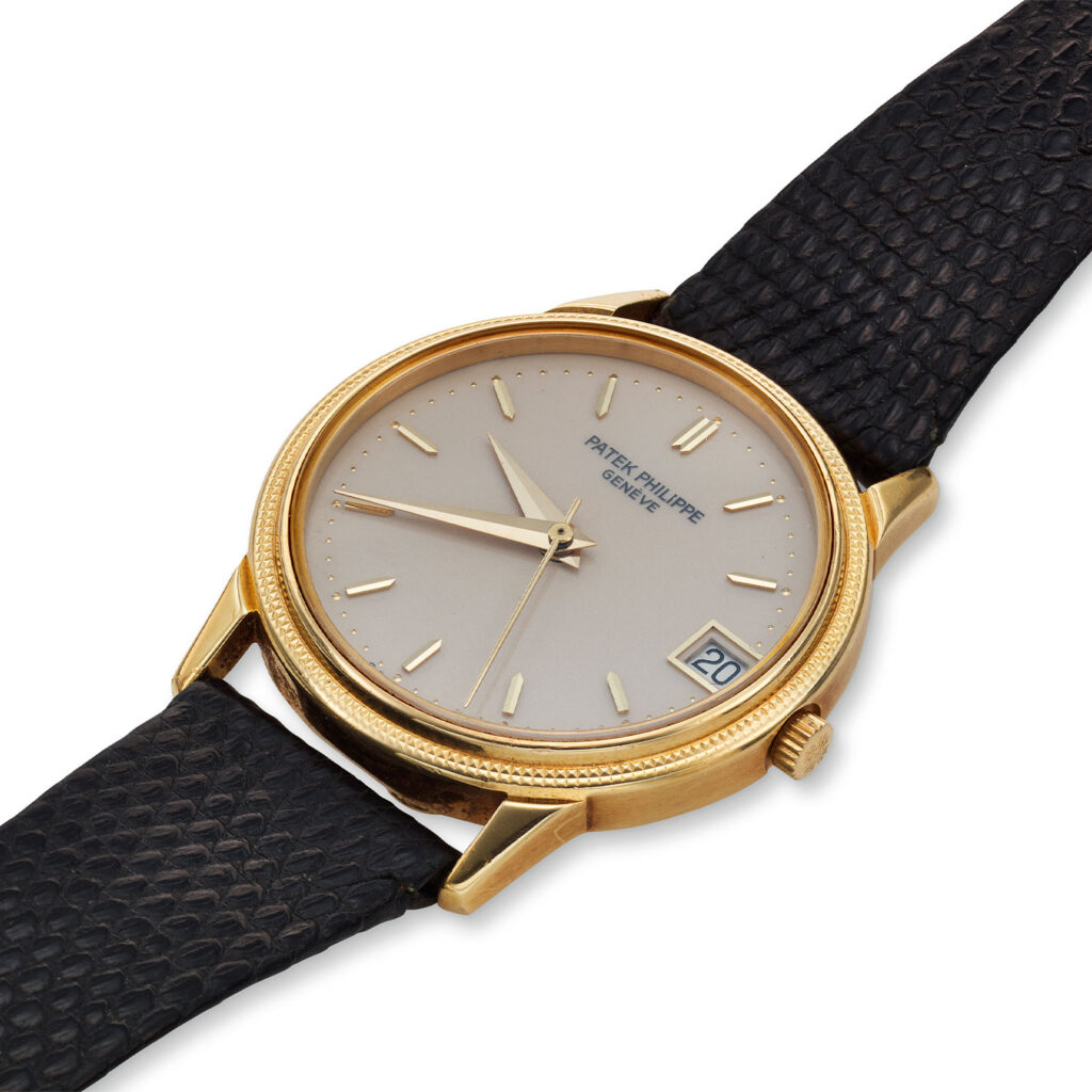 PATEK PHILIPPE YELLOW GOLD SELF-WINDING HOBNAIL CALATRAVA, REF. 3802J