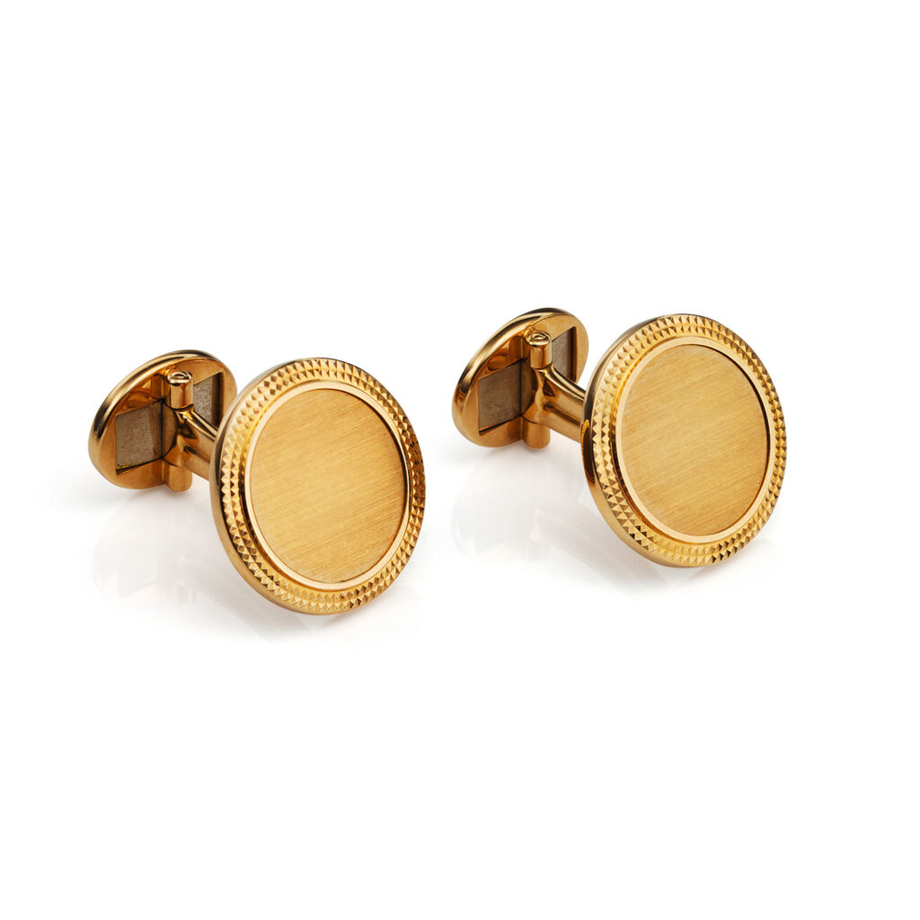 PATEK PHILIPPE YELLOW GOLD HOBNAIL CUFFLINKS