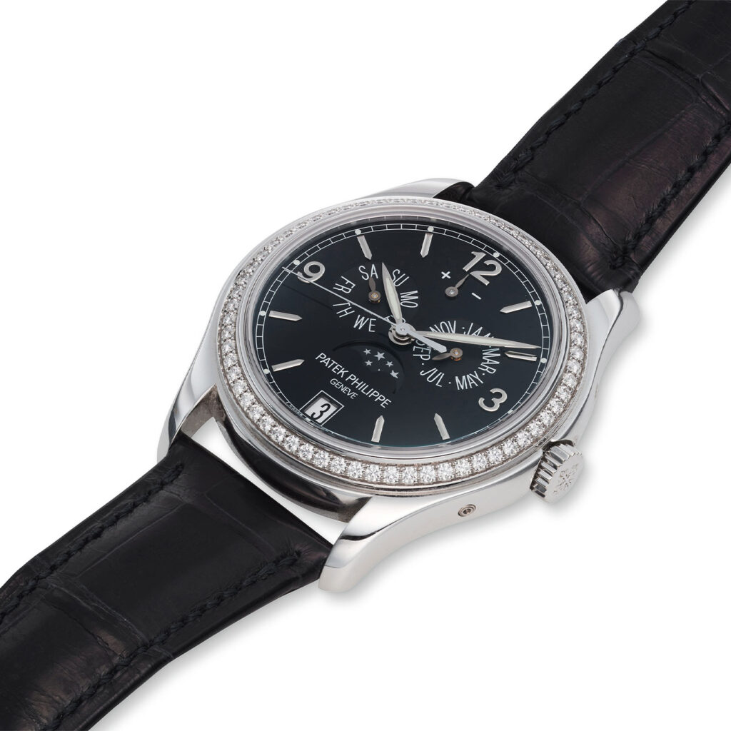 PATEK PHILIPPE WHITE GOLD AND DIAMOND ANNUAL CALENDAR, REF. 5147G-001