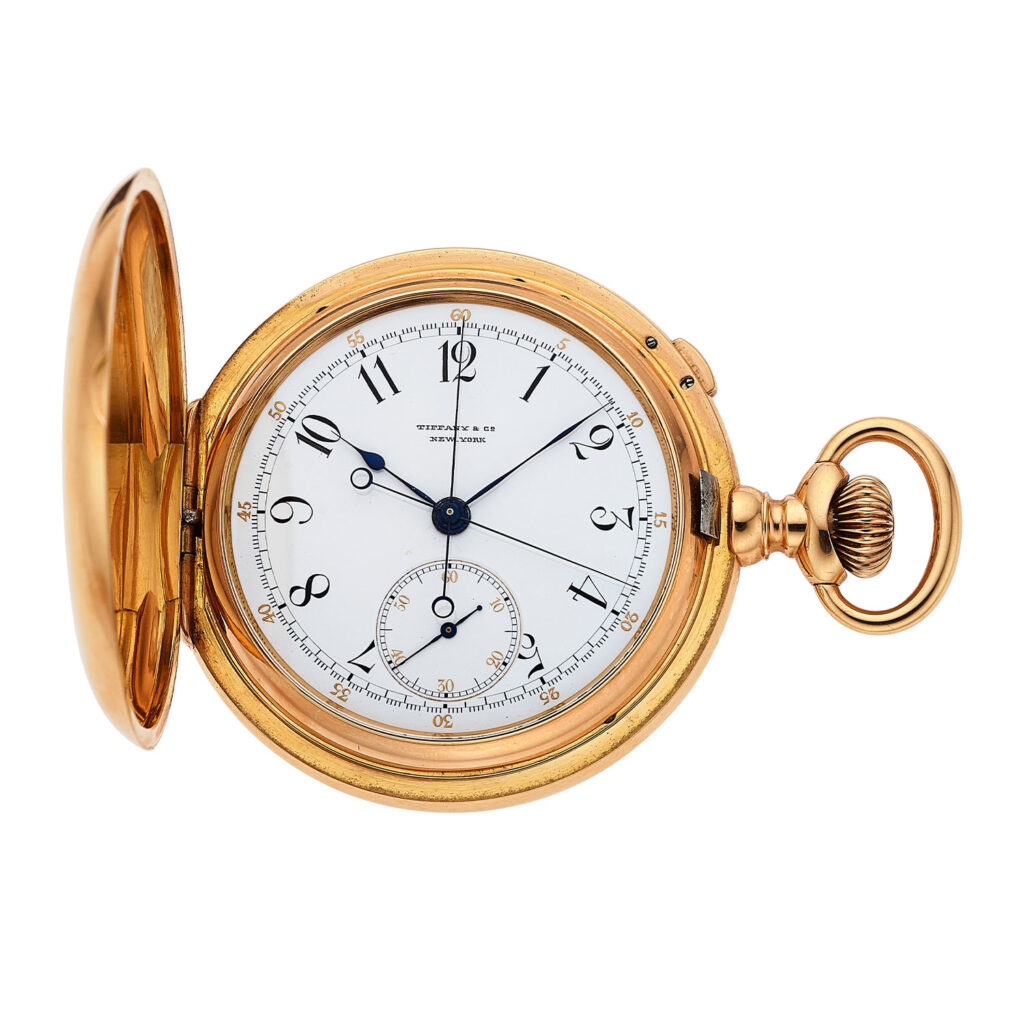 PATEK PHILIPPE HUNTER CASED SPLIT SECONDS POCKET WATCH WITH BREGUET NUMBERS
