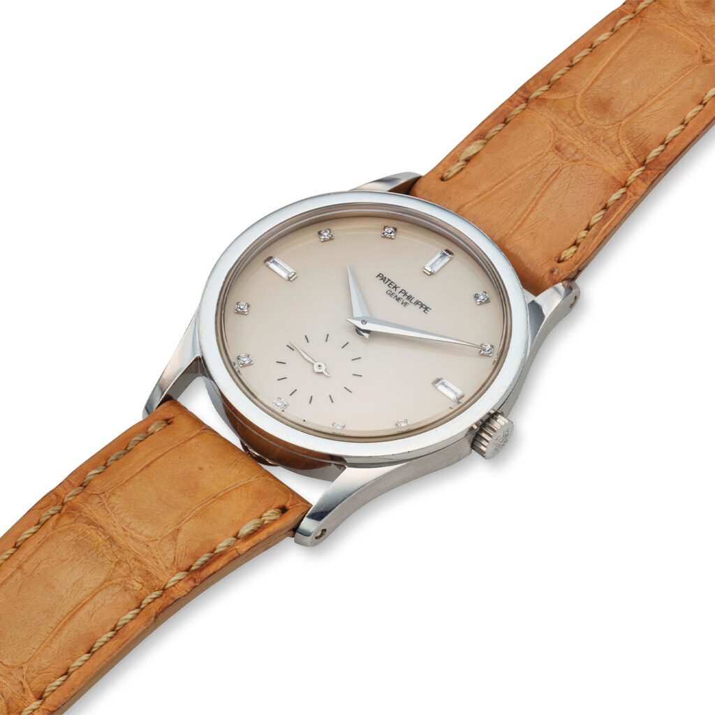 PATEK PHILIPPE PLATINUM MANUAL CALATRAVA WITH DIAMOND SET DIAL, REF. 3796P