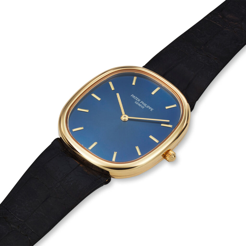 PATEK PHILIPPE ELLIPSE WRISTWATCH WITH BLUE DIAL, REF. 3738/100J