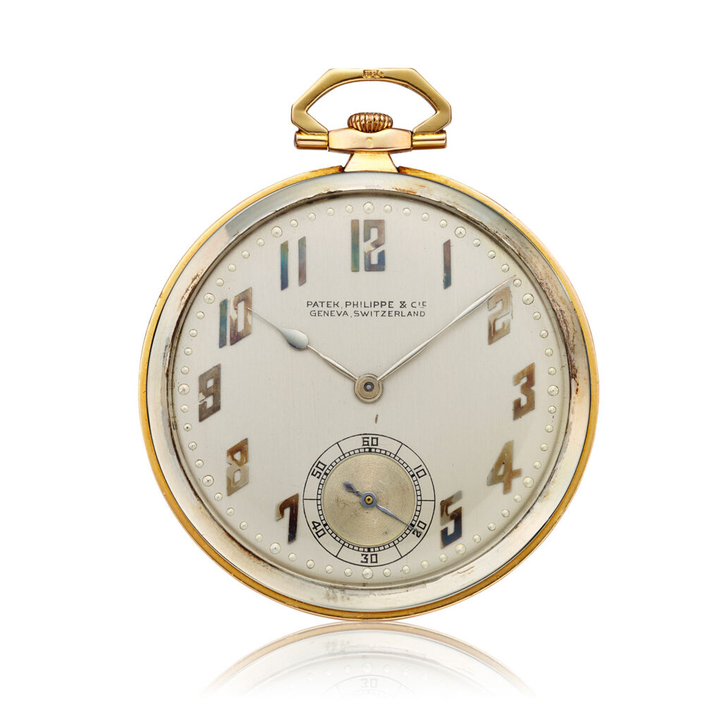 PATEK PHILIPPE YELLOW AND WHITE GOLD POCKET WATCH