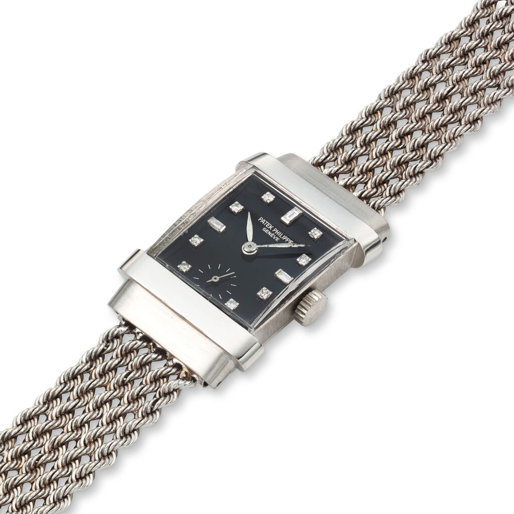 PATEK PHILIPPE PLATINUM TOP HAT WRISTWATCH REF. 1450P