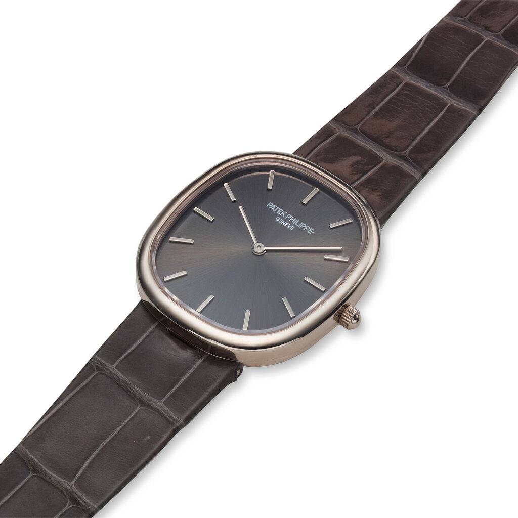 PATEK PHILIPPE WHITE GOLD ELLIPSE WITH ANTHRACITE DIAL, REF. 3738/100G