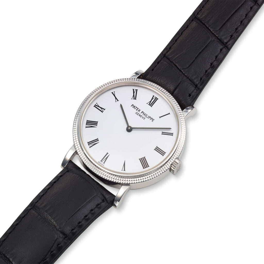 PATEK PHILIPPE WHITE GOLD SELF-WINDING HOBNAIL CALATRAVA, REF. 5120G