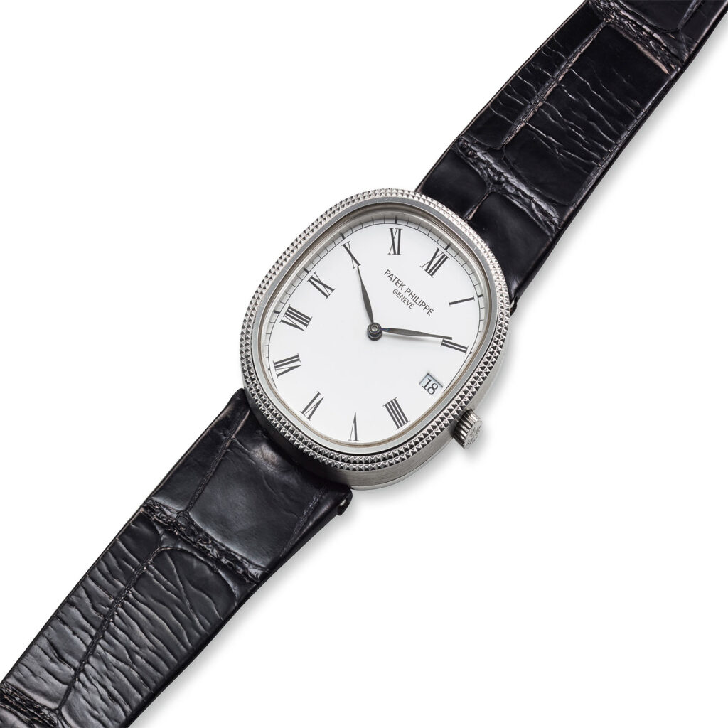 PATEK PHILIPPE STEEL HOBNAIL QUARTZ ELLIPSE, REF. 3931A