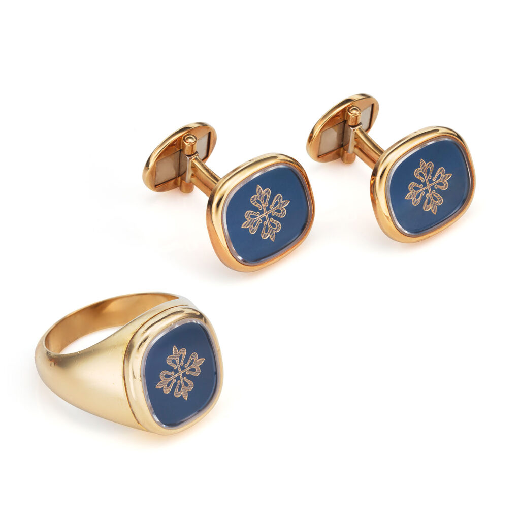 PATEK PHILIPPE GOLDEN ELLIPSE RING AND CUFFLINK SET